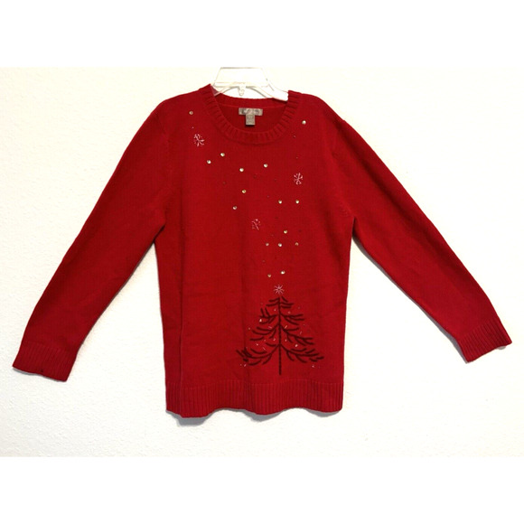 VTG White Stag Red Christmas Ugly Sweater Oversized Small Festive Holiday‎ - Picture 1 of 8